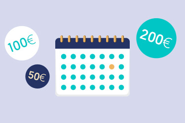 Calendario. 50€ 100€ 200€