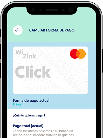 Cambiar forma de pago WiZink click