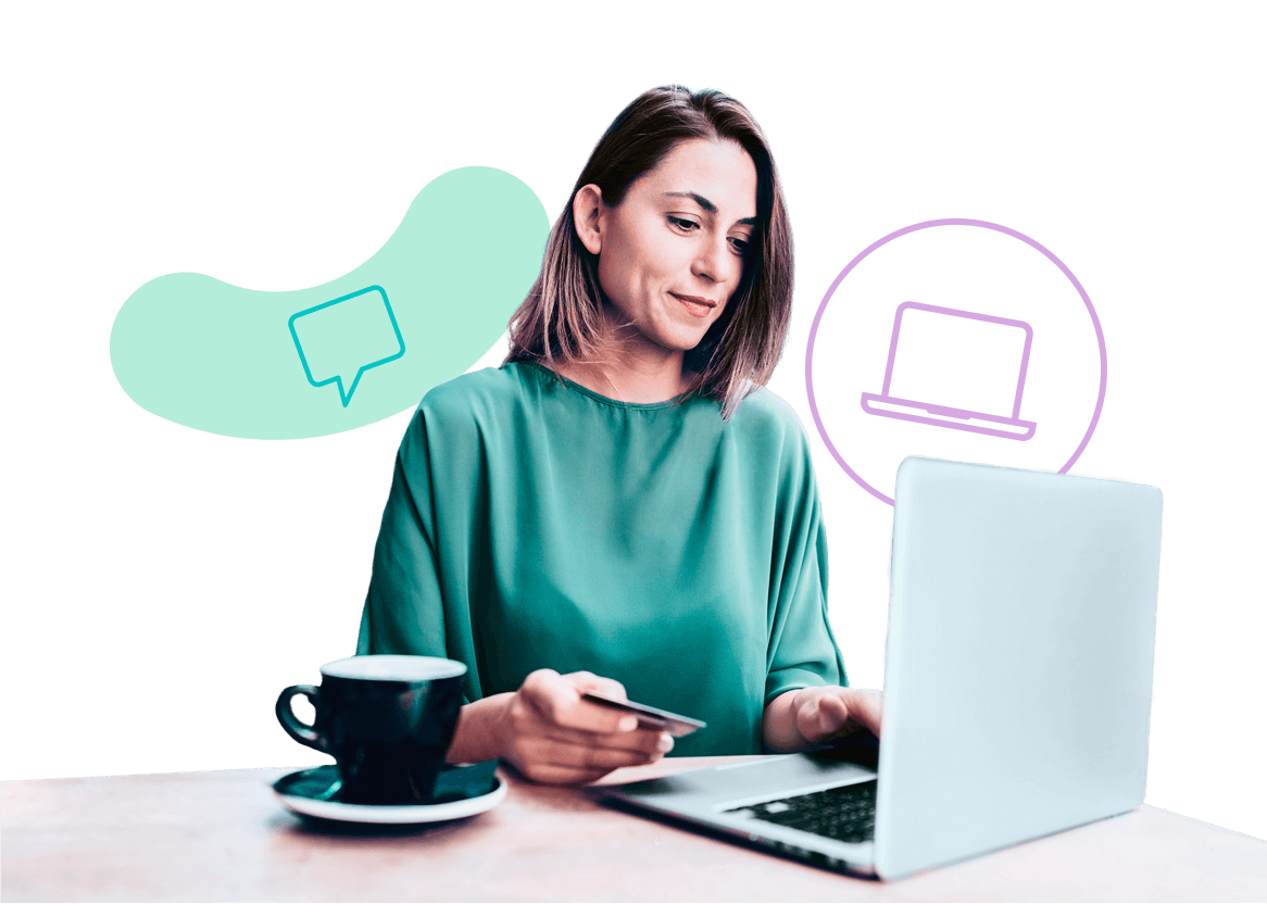 mujer usando su laptop